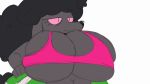  2019 animated anthro belly big_breasts black_hair black_nipples black_nose bouncing_breasts breasts canid canine canis clothing digital_media_(artwork) disembodied_hand domestic_dog edit eyelashes female female_focus hair half-closed_eyes huge_breasts hyper hyper_breasts mammal navel nipples overweight overweight_female pink_sclera poodle shirt simple_background sketch solo solo_focus sssonic2 tank_top undressing white_background zini_(sssonic2) 