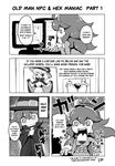 1boy 1girl comic english greyscale halloween hex_maniac_(pokemon) makoto_daikichi monochrome pokemon pokemon_(game) pokemon_xy speech_bubble text 