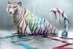  2017 ambiguous_gender digital_media_(artwork) feline feral fur jademere mammal no_sclera solo tiger whiskers white_fur yellow_eyes 