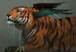  ambiguous_gender black_lips black_nose digital_media_(artwork) feline feral fur jademere mammal orange_fur simple_background solo striped_fur stripes tiger whiskers 