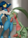  animal_genitalia blue_scales blush cum cum_in_mouth cum_inside cum_on_penis fellatio feral feral_on_feral frogadier genital_slit green_scales grovyle hand_on_penis male male/male masturbation nintendo oral penis pok&eacute;mon pok&eacute;mon_(species) red_scales saliva scales sex simple_background slit sweat tongue tongue_out video_games winick-lim yellow_eyes 