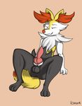  animal_genitalia animal_penis anthro balls braixen canine canine_penis digital_media_(artwork) erection eyes_closed fur knot looking_pleasured male mammal masturbation nintendo penis pok&eacute;mon pok&eacute;mon_(species) simple_background solo video_games vonark 