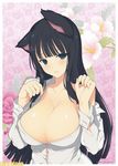  1girl animal_ears black_hair breasts cat_ears ikaruga_(senran_kagura) senran_kagura solo 
