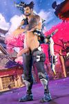  1boy 3d erection facial_hair full_body hanzo_(overwatch) killystein male_focus overwatch penis smile solo source_filmmaker undressing 