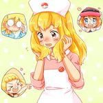  2boys 2girls blonde_hair citron_(pokemon) cosplay crossdressing glasses multiple_boys multiple_girls nurse pokemon satoshi_(pokemon) serena_(pokemon) wig 