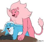  -mike- anal cartoon_network feline leaning lion lion_(steven_universe) male male/male mammal mustelid otter otter-casey steven_universe table 