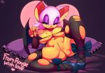  &lt;3 2017 alternate_version_available anthro bat breasts butt clothing english_text eyeshadow female footwear fur hi_res high_heels krokobyaka legwear lipstick makeup mammal naughty_face navel nipples pillow pussy rouge_the_bat shoes solo sonic_(series) text torn_clothing undressing video_games wings 