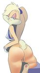  anthro arched_back bedroom_eyes bottomless butt clothed clothing half-closed_eyes lagomorph lola_bunny looking_at_viewer looking_back looney_tunes mammal pussy rabbit saran-rape seductive space_jam warner_brothers 