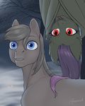  2017 arareroll bat_pony blue_eyes duo earth_pony equine eyelashes female feral flutterbat_(mlp) fluttershy_(mlp) friendship_is_magic hair hi_res horse mammal my_little_pony night outside pony red_eyes tongue tongue_out upside_down 