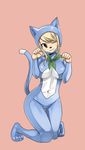  ;) animal_costume animal_ears animal_hood bangs blonde_hair breasts brown_eyes cat_costume cat_ears cat_hood cat_tail covered_navel eyebrows_visible_through_hair fairy_tail full_body head_tilt hood kneeling large_breasts lucy_heartfilia mashima_hiro neckerchief one_eye_closed paw_pose pink_background side_ponytail skin_tight smile solo swept_bangs tail whiskers 