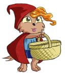 anthro barefoot basket brown_fur canine child cloak clothing costume cute draw-fiend eyelashes female fur ghoul_school hair little_red_riding_hood little_red_riding_hood_(copyright) mammal orange_hair scooby-doo_(series) simple_background smile tongue tongue_out were werewolf white_background winnie_werewolf young 