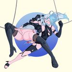  2girls android ass assisted_exposure blindfold cum feet futanari gloves headband long_hair multiple_girls nier nier_(series) nier_automata nipple_slip nipples penis pussy pussy_juice scorchingnova short_hair silver_hair thighhighs torn_clothes white_hair white_leotard yorha_no._2_type_b yorha_type_a_no._2 