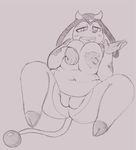  2017 areola blush_sticker bovine breasts butt hi_res hooves horn mammal miltank nintendo nipples pok&eacute;mon pok&eacute;mon_(species) presenting pussy salaciouslx simple_background sketch slightly_chubby solo video_games 