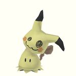  2017 3d_(artwork) almondfeather ambiguous_gender animated biped black_body black_eyes blender_(software) blinking body_art brown_tail digital_media_(artwork) dipstick_ears front_view full-length_portrait head_tilt loop mimikyu nintendo nude pok&eacute;mon pok&eacute;mon_(species) portrait simple_background solo standing two_tone_body vertical_bar_eyes video_games white_background yellow_body 