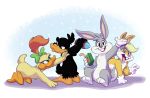  2019 anthro avian baby_looney_tunes bird bugs_bunny by-nc-nd creative_commons daffy_duck female hair lagomorph lola_bunny looney_tunes male mammal orlandofox rabbit warner_brothers young 