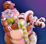  alice_in_wonderland belly binding cheshire_cat coiling corn_snake cuddling embrace hayrider intimate male male/male muscular naga overweight pawpads paws reptile romantic scales scalie slightly_chubby snake stripes 