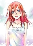  bad_id bad_pixiv_id blue_eyes dress jewelry kairi_(kingdom_hearts) kingdom_hearts kingdom_hearts_ii m3_(mmm003) necklace red_hair short_hair solo 