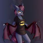  2017 absurd_res anthro bat_pony bat_wings clothed clothing equine fan_character female hair hi_res looking_at_viewer mammal membranous_wings my_little_pony shirt smile solo vincher wings 