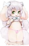  blush canine clothing cub cupckpo dog female flat_chested green_eyes mammal navel panties slightly_chubby solo thick_thighs tongue tongue_out underwear young 