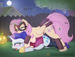  2017 abdominal_bulge augustbebel balls bite blush cum cutie_mark dickgirl dickgirl/female equine eyeshadow female feral fluttershy_(mlp) friendship_is_magic full_moon hair halloween hi_res holidays horn intersex intersex/female makeup mammal moon my_little_pony night open_mouth outside pegasus penetration penis rarity_(mlp) sex tongue tongue_out unicorn wings 