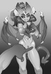  2017 absurd_res anthro breasts demon ear_piercing female friendship_is_magic greyscale hair hallogreen hi_res holding_object horn mirror_selfie monochrome my_little_pony nude one_finger_challenge piercing rainbow_dash_(mlp) selfie slit_pupils solo wings 