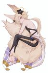  animal_ears anklet backless_outfit barefoot erune fox_ears granblue_fantasy gucha_(netsu) hair_ornament jewelry kou_(granblue_fantasy) long_hair male_focus red_eyes smile tail 