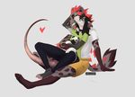  2017 aklazzix anthro barefoot black_hair clothed clothing digital_media_(artwork) female feral group hair hyena male mammal marsupial mouse opossum red_eyes rodent simple_background sitting smile 