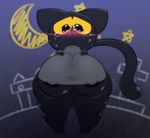  2017 big_breasts blush breasts cat embarrassed feline female halloween holidays huge_hips k--10 mammal momo_(google) solo tears thick_thighs wide_hips yellow_eyes 