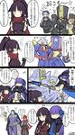  5boys alternate_costume animal_ears aqua_eyes bare_shoulders bikini_top black_armor black_hair blue_hair blush charles_babbage_(fate/grand_order) check_translation colorized commentary_request cross doll_joints fate/grand_order fate_(series) frankenstein's_monster_(fate) frankenstein's_monster_(swimsuit_saber)_(fate) fuuma_kotarou_(fate/grand_order) heart highres katou_danzou_(fate/grand_order) kicking lavender_hair lion_ears long_sleeves meltlilith multiple_boys multiple_girls nikola_tesla_(fate/grand_order) noyamanohana nursery_rhyme_(fate/extra) orange_hair partially_translated petting ponytail purple_hair robot_joints sparkle thomas_edison_(fate/grand_order) trait_connection translation_request very_long_sleeves yellow_eyes yuri 