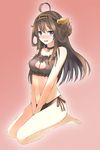  :d ahoge bangs bare_arms bare_legs bare_shoulders barefoot bell bell_choker between_legs black_bra black_neckwear black_panties blush bra breasts brown_hair cat_cutout cat_ear_panties cat_lingerie choker cleavage cleavage_cutout collarbone eyebrows_visible_through_hair frilled_bra frills full_body hair_bun hand_between_legs headgear highres jingle_bell kantai_collection kongou_(kantai_collection) long_hair looking_at_viewer medium_breasts meme_attire myuto_(advent_retribution) navel nose_blush open_mouth own_hands_together panties purple_eyes seiza side-tie_panties sitting smile solo stomach underwear underwear_only v_arms 