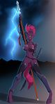  2017 absurd_res anthro anthrofied areola blush breasts broken_horn equine female fizzlepop_berrytwist_(mlp) hair hi_res horn licking licking_lips looking_at_viewer mammal melee_weapon my_little_pony my_little_pony_the_movie nipples polearm pussy solo tongue tongue_out twotail813 unicorn weapon 