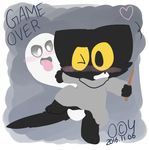  2016 blush cute_fangs digital_media_(artwork) female ghost halloween holidays magic_cat_academy male male/female mammal momo_(google) occy open_mouth spirit tongue tongue_out vaginal yellow_eyes 