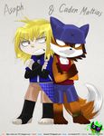  anthro asaph blonde_hair caden_mattias canine child duo fox hair hat human male mammal nsfw-dealer pose redeyereaper rer silent-sid silent-sid_1992 standing sulking tagme young 