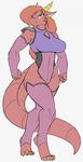  anthro athletic clothing dragon female hair horn legwear muscular muscular_female solo spazman standing thigh_highs tight_clothing wide_hips 