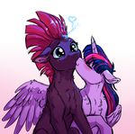  &lt;3 2017 blue_eyes blush broken_horn duo electricity equine eye_scar female friendship_is_magic horn kissing lopoddity mammal my_little_pony my_little_pony_the_movie scar tempest_shadow_(mlp) twilight_sparkle_(mlp) unicorn winged_unicorn wings 