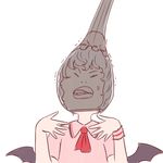  anger_vein ascot bat_wings batta_(ijigen_debris) clenched_teeth dress fang hat looking_at_viewer pantyhose pantyhose_on_head pillow_hat pink_dress red_neckwear remilia_scarlet short_hair short_sleeves simple_background solo teeth touhou upper_body white_background wings wristband 