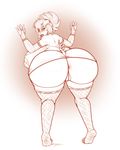  anthro anus big_breasts big_butt breasts butt clothed clothing commission-mission female fishnet huge_breasts huge_butt hyper hyper_breasts looking_back makeup mammal monochrome nipple_bulge pig porcine pussy skimpy solo standing voluptuous 