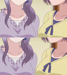 2girls animated animated_gif boku_no_kanojo_ga_majimesugiru_shojo_bitch_na_ken bouncing_breasts female kousaka_akiho kousaka_fuyumi lavender_hair mother_and_daughter multiple_girls 