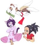  animal_ears aqua_tongue areolae arms_behind_back ass ass_grab bangs bent_over black_eyes black_hair blush bound bound_arms bracer breasts brown_gloves buck_teeth bunny cabbie_hat cat_ears cat_girl cat_tail censored collarbone cum cum_in_mouth cum_on_body cum_on_upper_body disembodied_limb disembodied_penis dragon_ball dragon_ball_super elbow_gloves empty_eyes eyebrows fangs fellatio flat_chest forehead fur furry gloves green_shorts groin hair_between_eyes hair_tie half-closed_eyes hat hetero hop kale_(dragon_ball) large_breasts leaning leaning_forward medium_breasts multiple_girls navel nollety nude open_mouth oral palms penis pointless_censoring ponytail purple_hair purple_skin red_eyes red_scarf red_shirt scarf sex shiny shiny_hair shirt shirt_lift short_ponytail short_sleeves shorts shorts_pull simple_background single_hair_intake sorrel_(dragon_ball) spread_legs stomach t-shirt tail tareme tears teeth testicles tongue tsurime vaginal white_background yellow_eyes yellow_shirt 