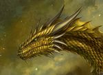  2017 digital_media_(artwork) dragon feral green_eyes horn scales spines x-celebril-x yellow_scales 