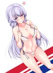  azur_lane bad_id bad_pixiv_id bikini braid breasts cleavage collarbone commentary_request french_braid heart highres large_breasts leaning_forward long_hair looking_at_viewer navel rodney_(azur_lane) side-tie_bikini silver_eyes silver_hair simple_background smile solo spoken_heart swimsuit white_background white_bikini z5987 