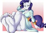  anthro clothed clothing cyborg-steve equine feet female foot_focus friendship_is_magic hair horn humanoid_feet line-arts looking_at_viewer mammal my_little_pony rarity_(mlp) ring soles solo toe_ring unicorn 