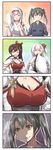  4girls 4koma ^_^ ^o^ anger_vein azur_lane biting breast_envy breasts brown_hair closed_eyes comic commentary_request crossover green_eyes green_hair highres japanese_clothes kantai_collection large_breasts lip_biting long_hair md5_mismatch mole mole_under_eye multiple_girls namesake open_mouth short_sleeves shoukaku_(azur_lane) shoukaku_(kantai_collection) silent_comic small_breasts smile tasuki twintails white_hair wide_sleeves yukimi_unagi zuikaku_(azur_lane) zuikaku_(kantai_collection) 