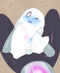  anthro balls blue_cum blush colored_cum crying cum cum_inside cum_on_body cumshot duo ejaculation erection ghost hands-free male male/male mettaton_ex napstablook one_eye_closed open_mouth orgasm pink_cum simple_background spirit tears text undertale unknown_artist unusual_cum video_games 