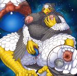  anthro anus avian beak big_breasts blush breasts bubonikku censored earth feathers female lactating macro moon nipples open_mouth penetration space unbirthing vaginal vaginal_penetration vore 