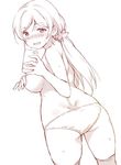  ass breasts cellphone covering_nipples deyuuku large_breasts love_live! love_live!_school_idol_project low_twintails monochrome panties phone scrunchie self_shot sketch smartphone thighhighs topless toujou_nozomi twintails underwear 