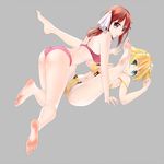  2girls all_fours blonde_hair blush breasts brown_eyes brown_hair cameltoe feet flower green_eyes hair_flower hair_ornament hair_ribbon hand_holding looking_at_viewer lying medium_breasts multiple_girls on_back panties ribbon sakura_trick sonoda_yuu takayama_haruka underwear yellow_panties yuri 