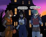  ... 2017 anthro ashley_baird bulma canine costume dialogue english_text female goku halloween holidays luna_(domovoi_lazaroth) male mammal seff seff_(character) teenager text vegeta wolf young 