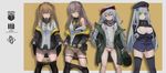  aegisfate g11_(girls_frontline) girls_frontline hk416_(girls_frontline) pantsu panty_pull pantyhose pussy pussy_juice seifuku skirt_lift thighhighs ump45_(girls_frontline) ump9_(girls_frontline) 