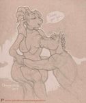  ... 2017 anthro anthro_on_anthro arm_grab athletic biceps big_breasts biped breast_suck breastfeeding breasts brown_background caprine chewycuticle choker clothed clothed/nude clothed_female_nude_male clothing dialogue digital_media_(artwork) dreadlocks dress duo embrace english_text equine eye_roll eyelashes female floppy_ears fluffy fluffy_tail goat guide_lines hair half-closed_eyes head_grab horn horse humanoid_hands icky_(chewycuticle) long_mouth long_tail looking_at_another looking_at_partner looking_pleasured looking_up male male/female mammal mane mixed_media monochrome nipple_bulge nipples nude one_breast_out open_mouth open_smile patreon pencil_(artwork) ponytail sepia short_hair simple_background sitting sketch slim small_waist smile speech_bubble sucking text traditional_media_(artwork) url voluptuous waist_grab wide_hips 